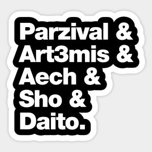 Parzival & Art3mis & Aech & Sho & Daito. Sticker